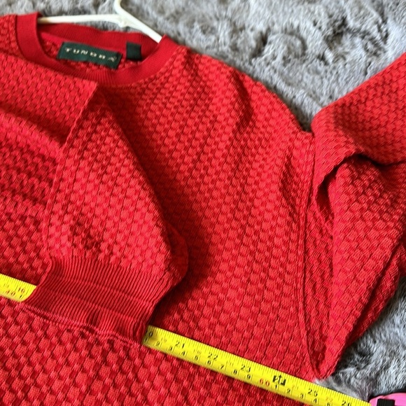 Tundra Canada Mercerized Cotton Lightweight Textured Sweater Red size Large - Picture 5 of 12